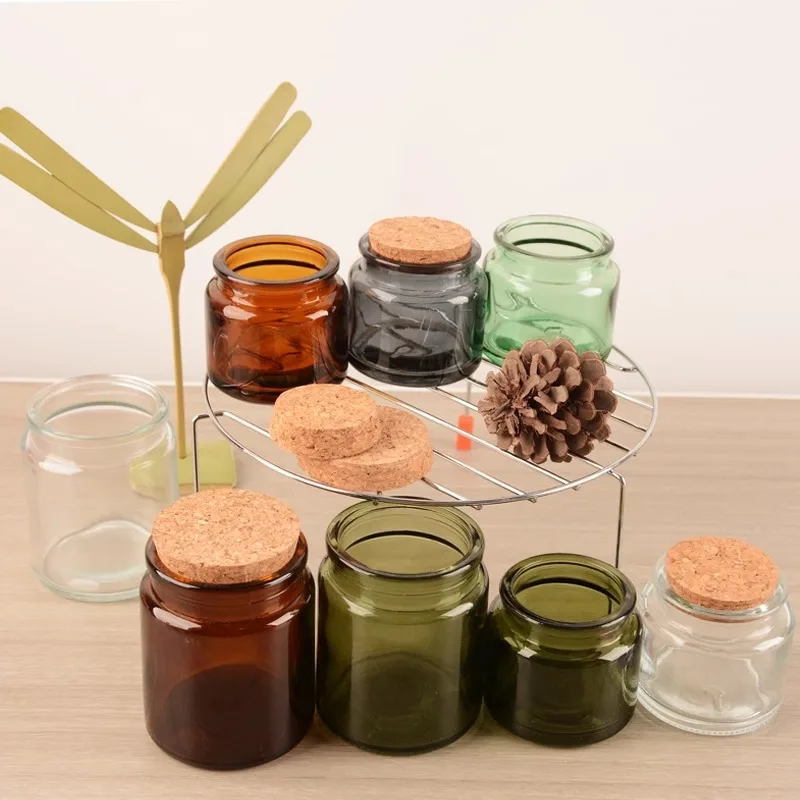 Многоцветные и многоцветные стеклянные бутылки банки для свечей пустые кабелей