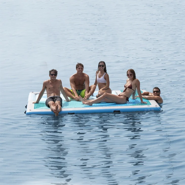 Inflatable swimming water cushion floating dock  fishing and sunbathing platform
