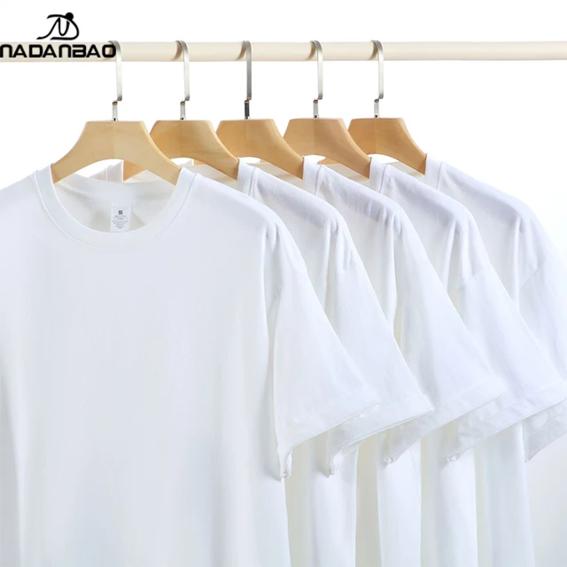NADANBAO Custom 230g T-shirts Logo Pattern Heat Press Embroidery DTG Screen Printing High Quality Pure Cotton Unisex T-shirts