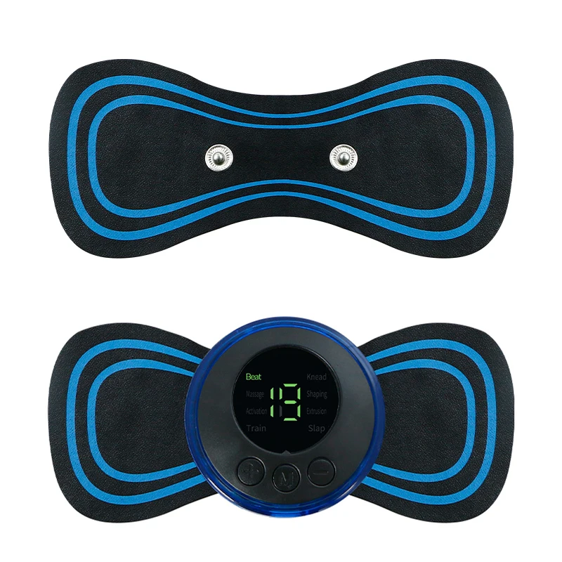 Pulse Massager Tens Micro-Electric Massage Lcd Display Portable Gel Pad Relief Pain Neck Cervical Massager