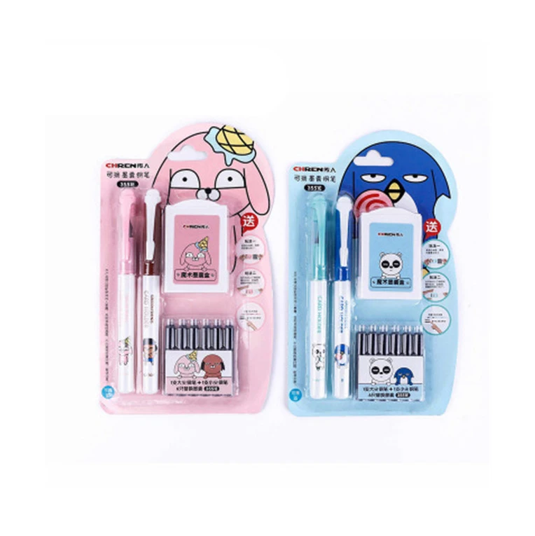 Школьные канцелярские товары ручка перьевая с гладким рисунком поршня из мультфильма