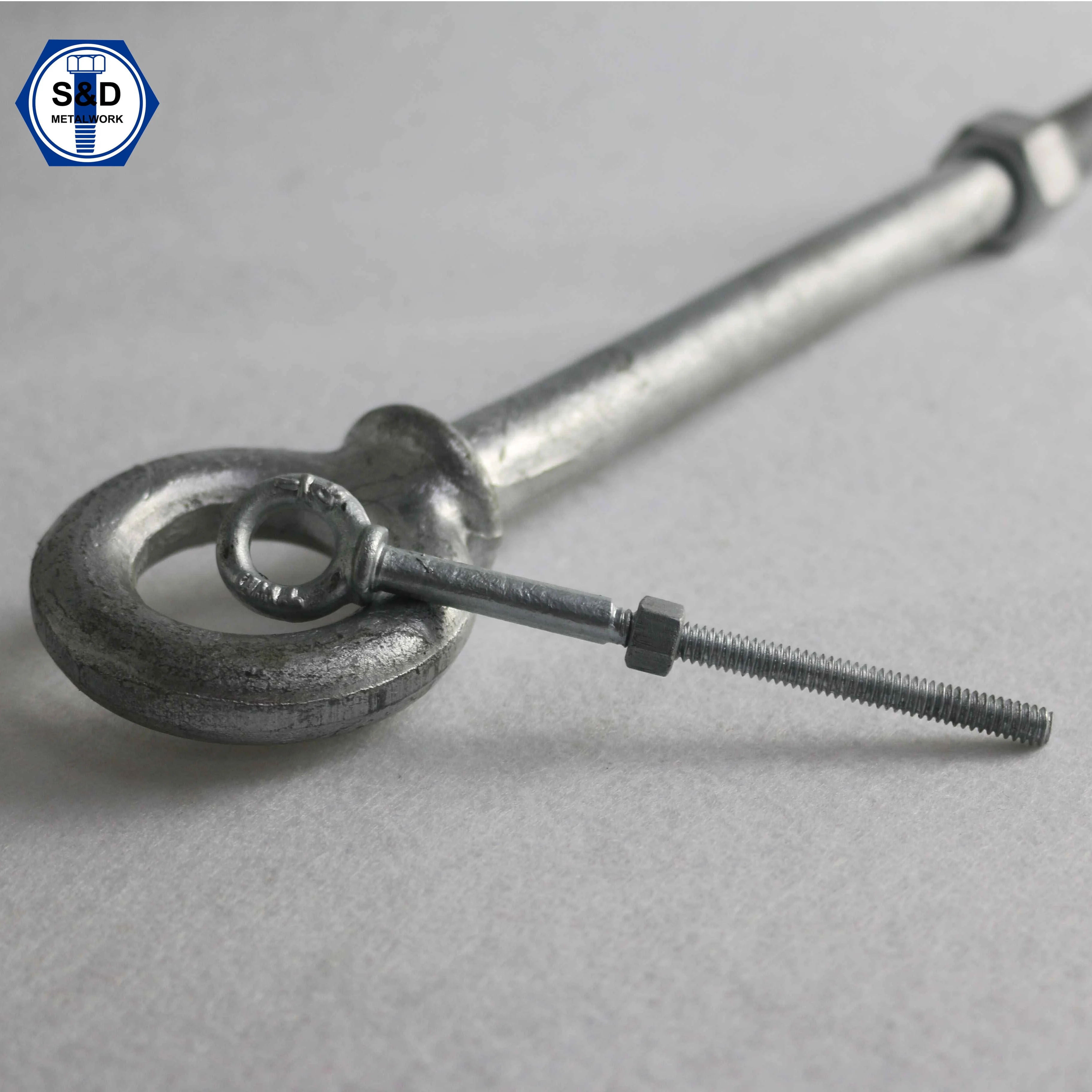 Carbon steels M27anchor grade 8.8 bolt long stainless steel DIN 444 eye bolts and nuts with ring