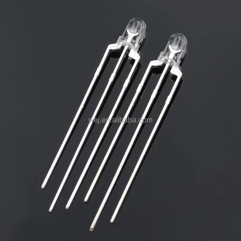 High Brightness 3mm Bi-color 3pins Dip LED Red Yellow Green Blue Common Anode 3mm Bi-color LED Diode