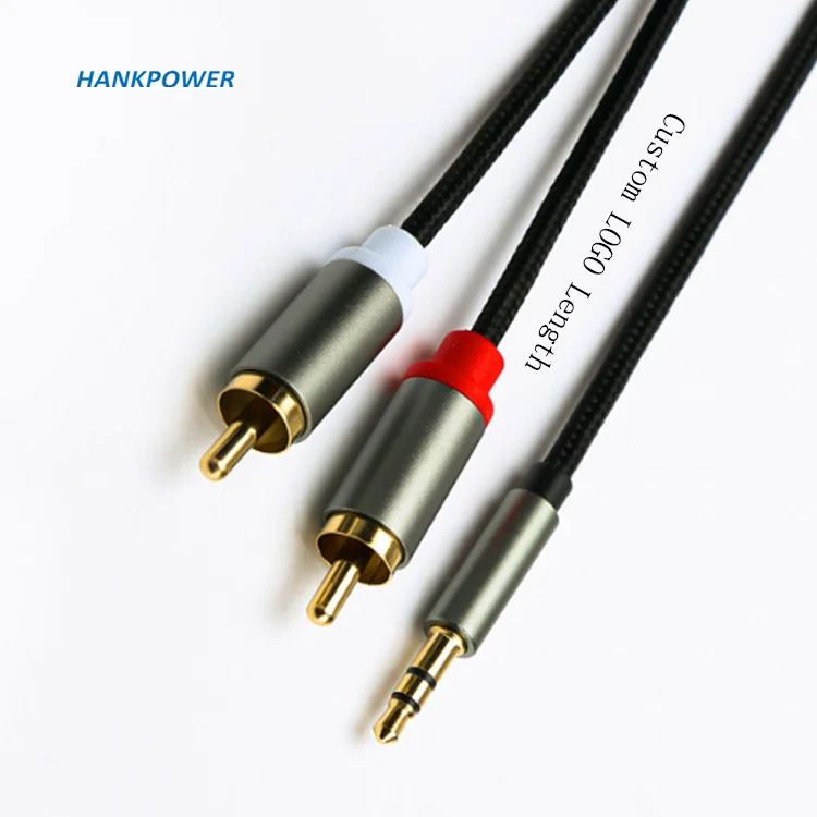 Customize Available Gold Plating 2 RCA To 3.5 Type C Audio AUX 3.5mm Jack RCA Cable