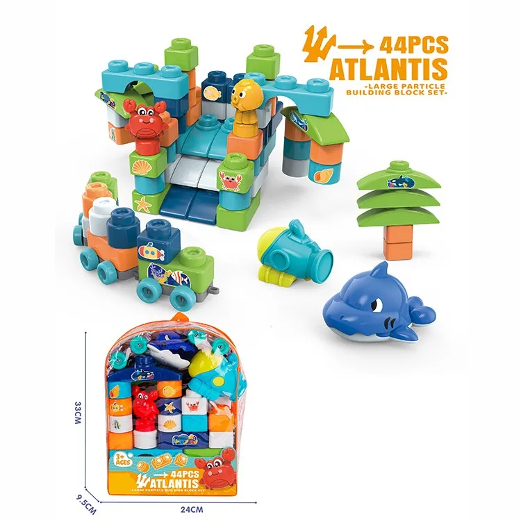 Best welcome fashion ocean animals building block toy educational DIY  assembly plastic block toys for children