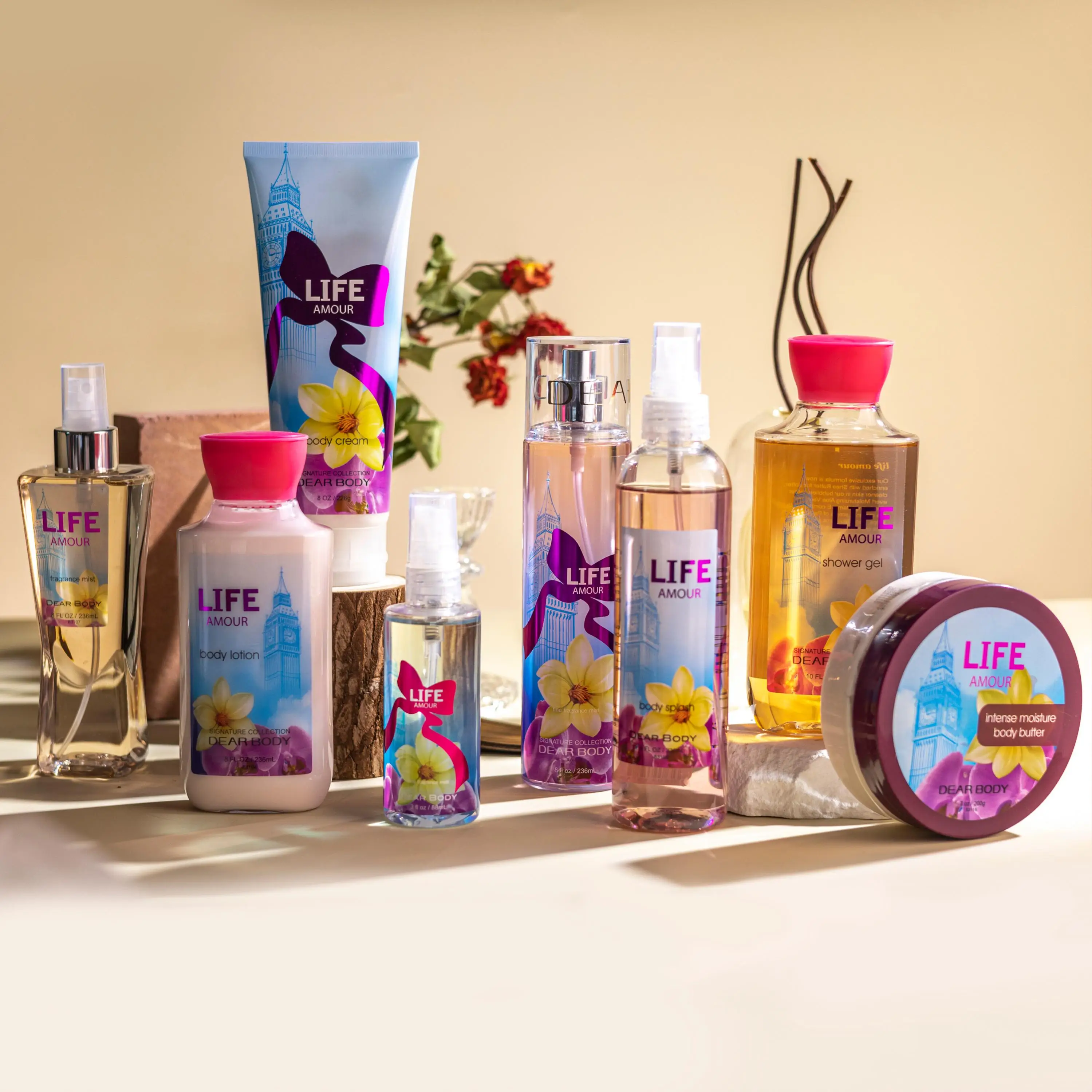 Best quality skin care set body lotion nourishing skin body lotion cream butter shower gel