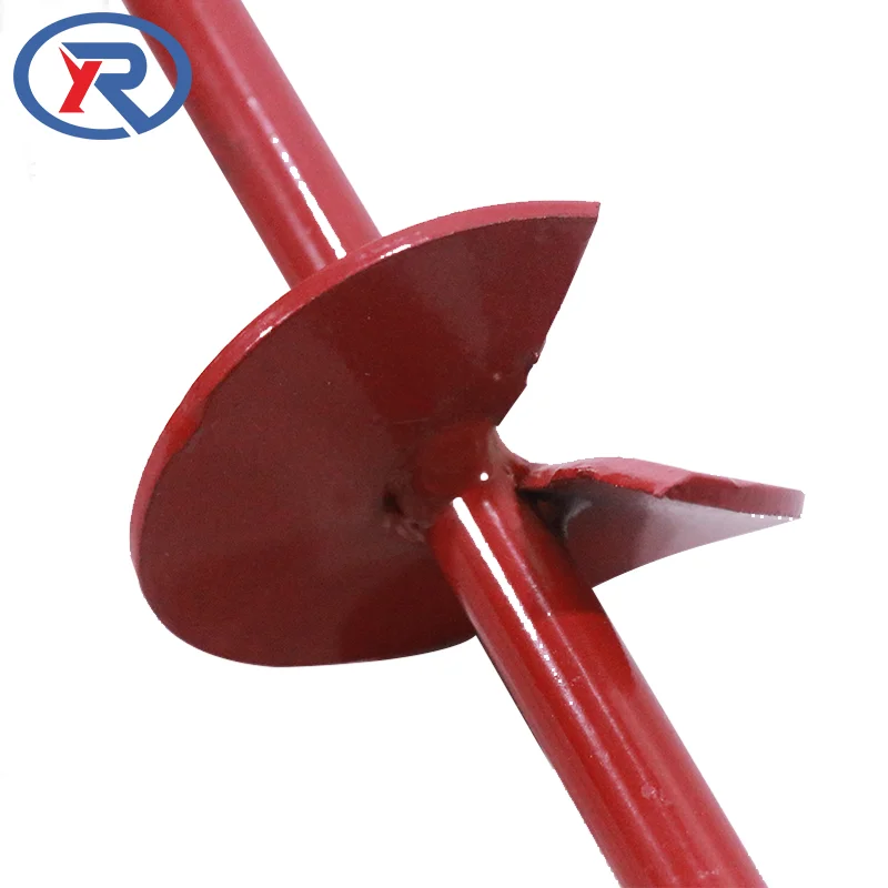 Hot dipped galvanized earth anchors pole post drilling farm ground using/Heavy duty steel metal red painted ground screw anchors
