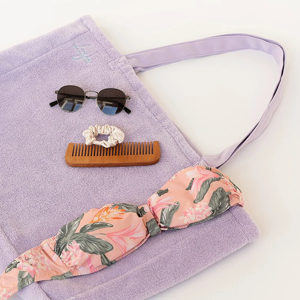 reversible totes Handbag Terry Towel bag Beach bag Large Capacity Custom Logo terry cloth toweling tote bag