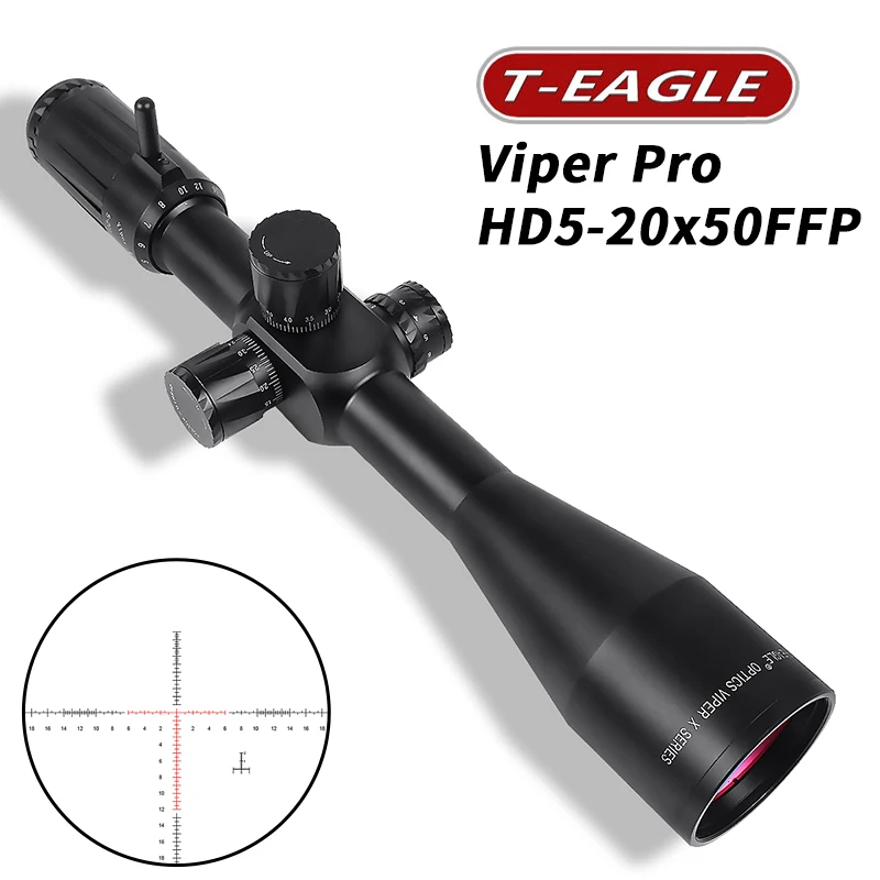 Оптовая продажа T-EAGLE HD5-20X50FFP наружный оптический прицел сверхударопрочный с быстрой фокусировкой уличный