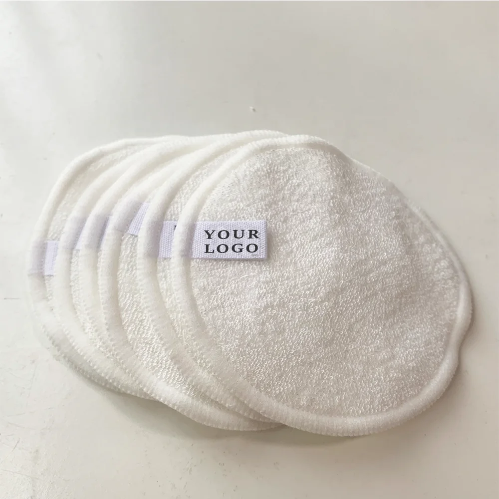 Wholesale eco friendly bamboo terry reusable cotton pads facial cotton pad for face and eye
