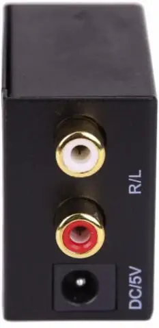 Digital fiber coaxial to analog audio converter amplifier signal RCA adapter