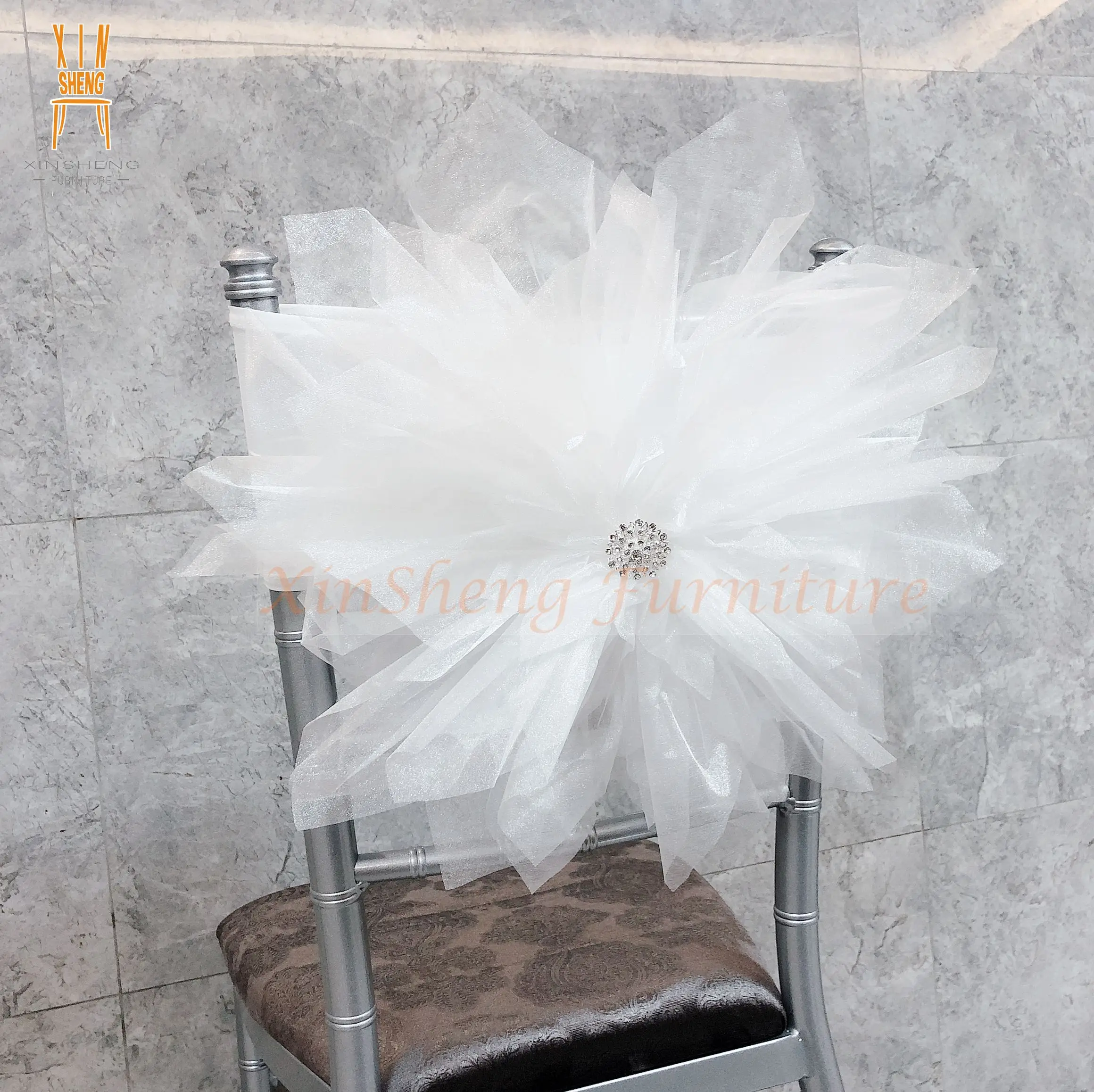 Wedding Decoration Customize Chiavari Chair Back Flower Sash