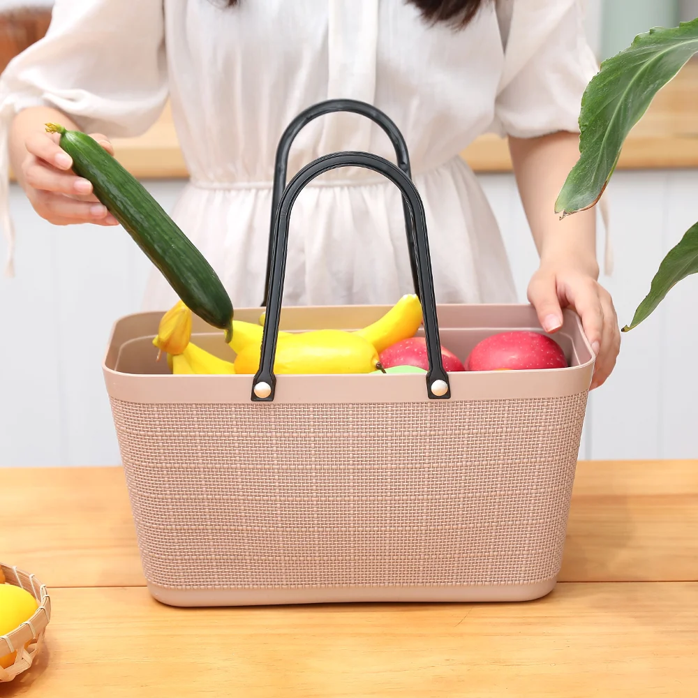 
Wholesale modern colorful plastic picnic storage basket with handle 