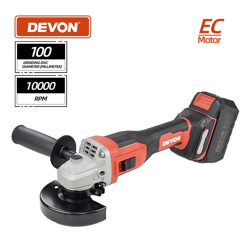 DEVON 2906-Li-20-100 оптовая продажа с фабрики профессиональная литиевая электрическая бытовая портативная бесщеточная мини-болгарка 20 В
