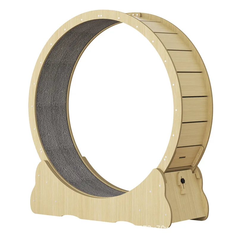 Cat exercise wheel new design low MOQ pure Wooden Interactive cat dog toy pet treadmill for fun