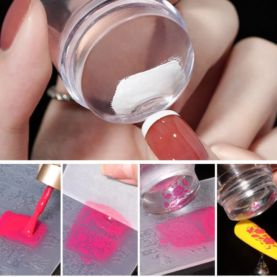 Biumart New Arrival Nail Art Stamping Kit Silicone Fluorescent Nail Salon Supplies Professional