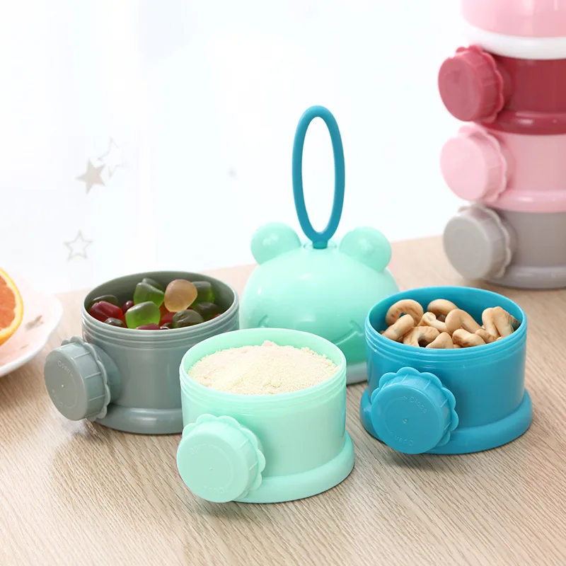 New portable infant feeding formula dispense 3 grid practical box food milk powder container