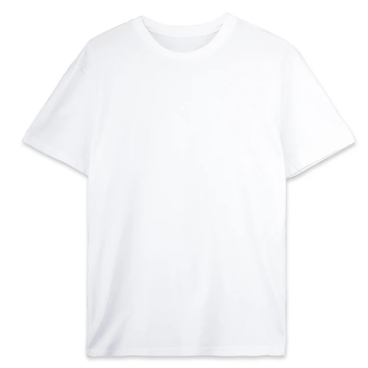 Белая мужская футболка с коротким рукавом и круглым вырезом, 100% хлопок