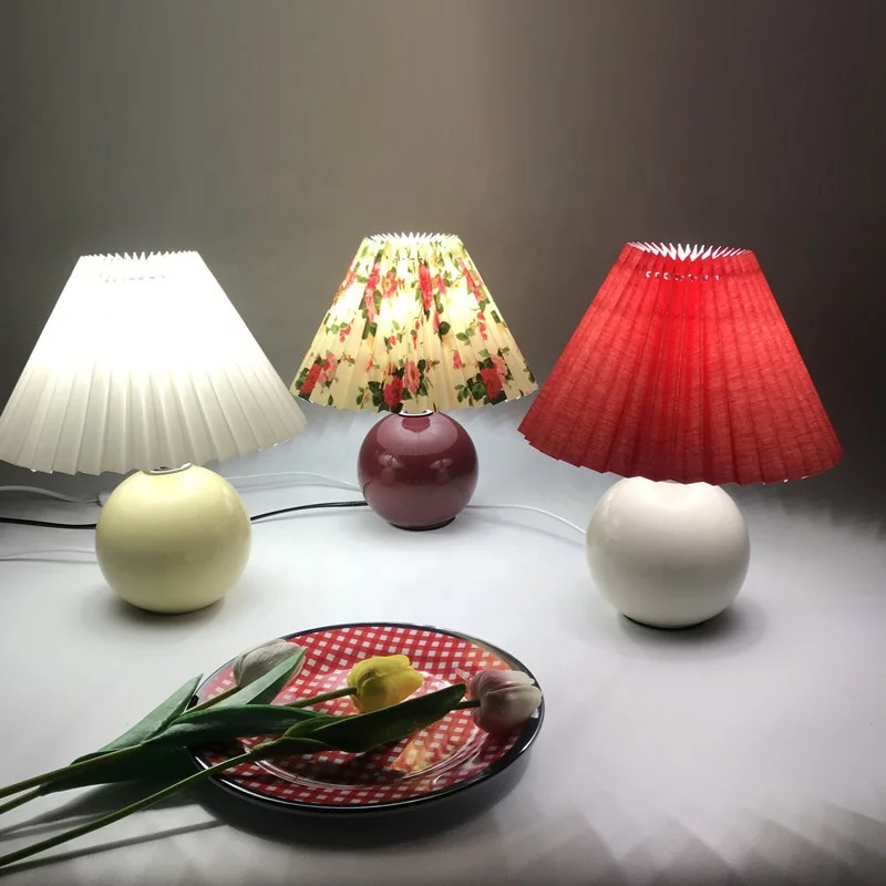 Lamp Cover Pure Color Pleated Lamp Shade Hanging Fabric Home Lighting Decoration Lighting and Circuitry Design Plastic Round XSX
