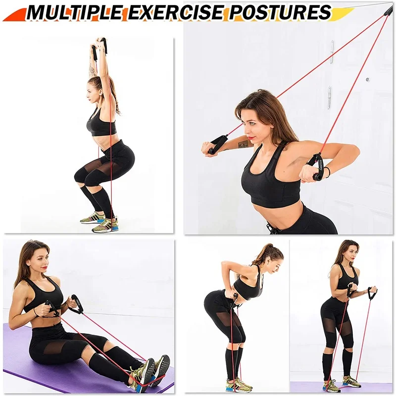 Custom Fitness Resistance Bands Gym Elastic Yoga Pull Rope Home Workout Training Equipment