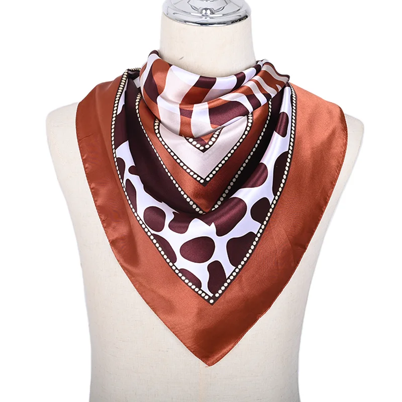 KEFEI ladies luxury square custom printing satin shawl hijab scarf for women stylish