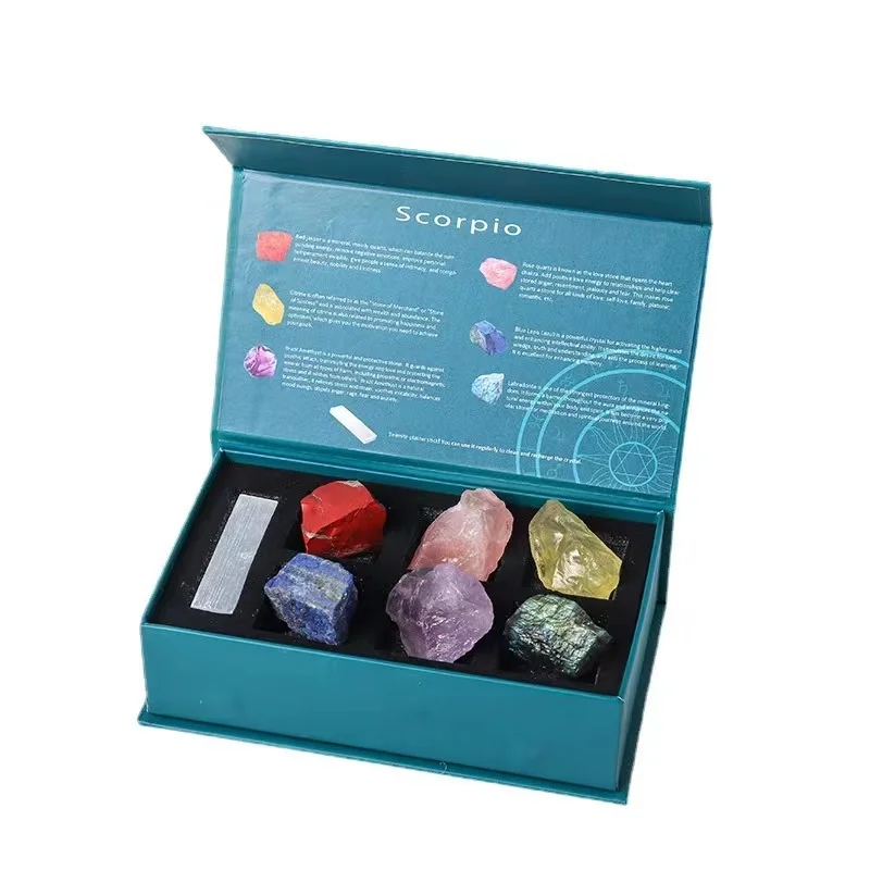 Natural crystal twelve constellations mineral specimen Kids gift Mixed Gemstones
