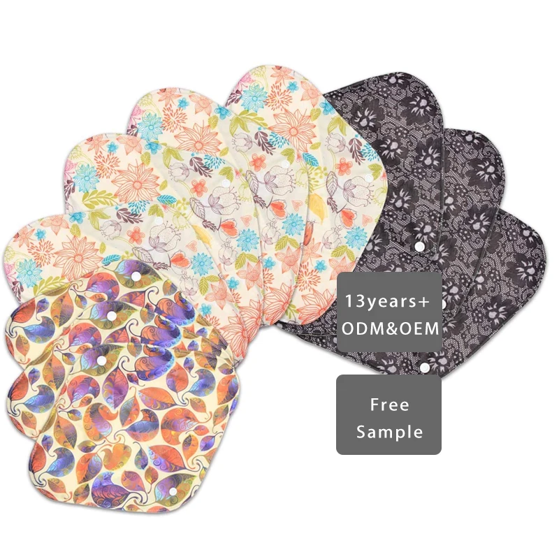 OEM Reusable Menstrual Sanitary Pads Custom Packaging  Menstruation Pads Sanitary  Sanitary Charcoal Pads