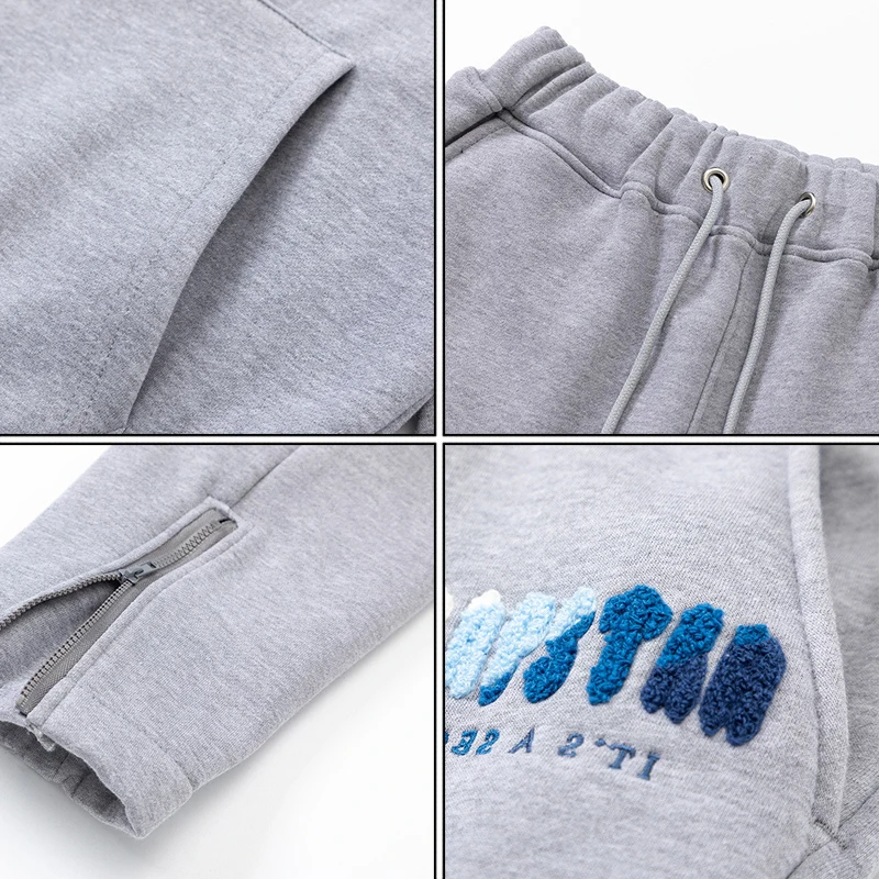 Thicken print embroidery hoodies Trapstar track suit Loose Sportswear Custom Mens Man Jogging Gym Fitness Wear Tracksuits Set