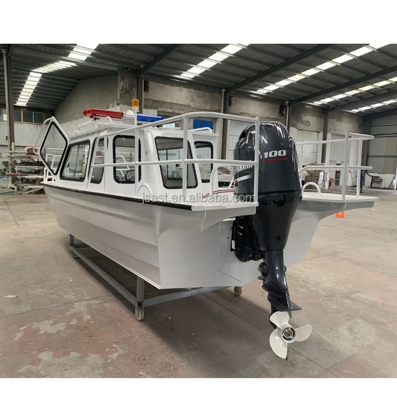 Customized Speedboat aluminum alloy boat GPS map V type 5-8 meter passengers sofa kitchen toilet bathroom fiberglass yacht motor