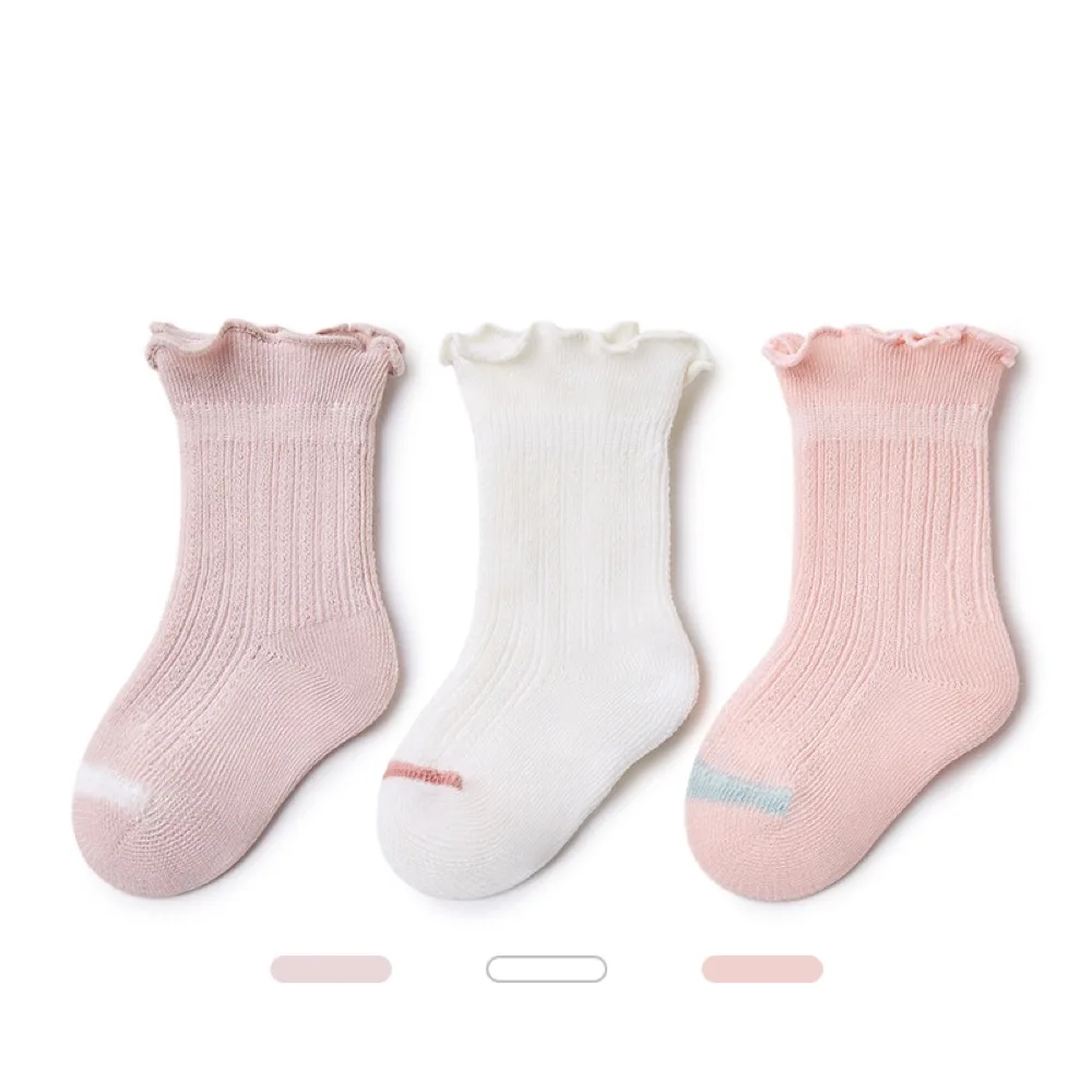 
The lowest price Combed Cotton Solid Color Kids Girl socks with Lace 