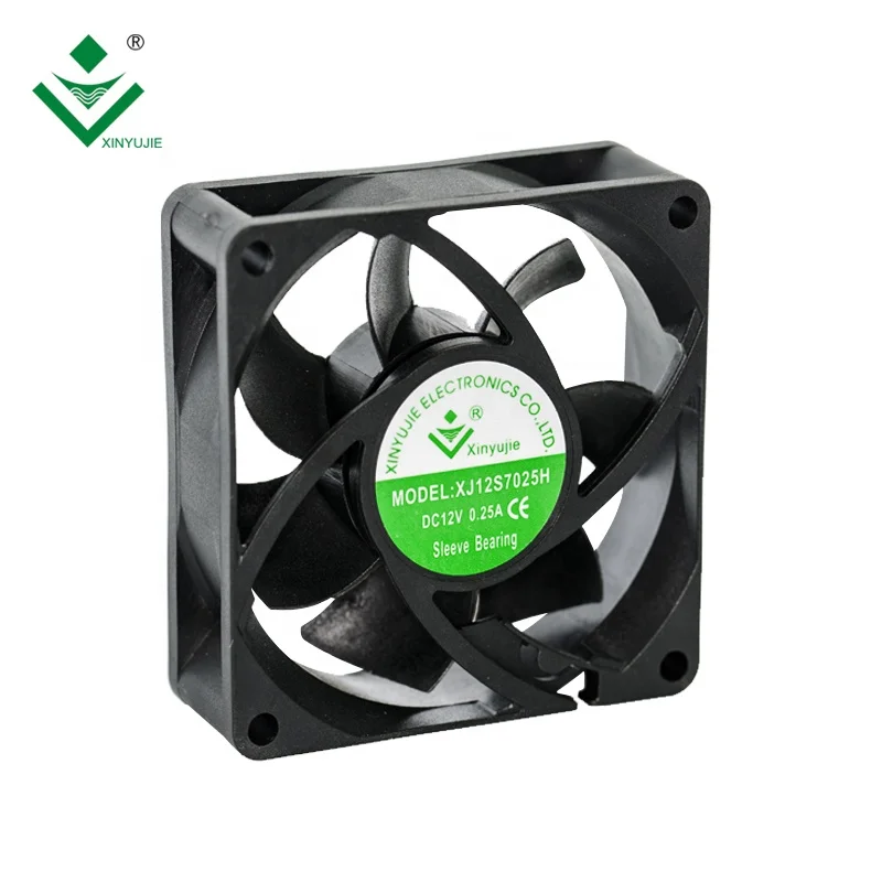 XJ7025H 70mm horizontal air flow 3 volt small fan with terminal