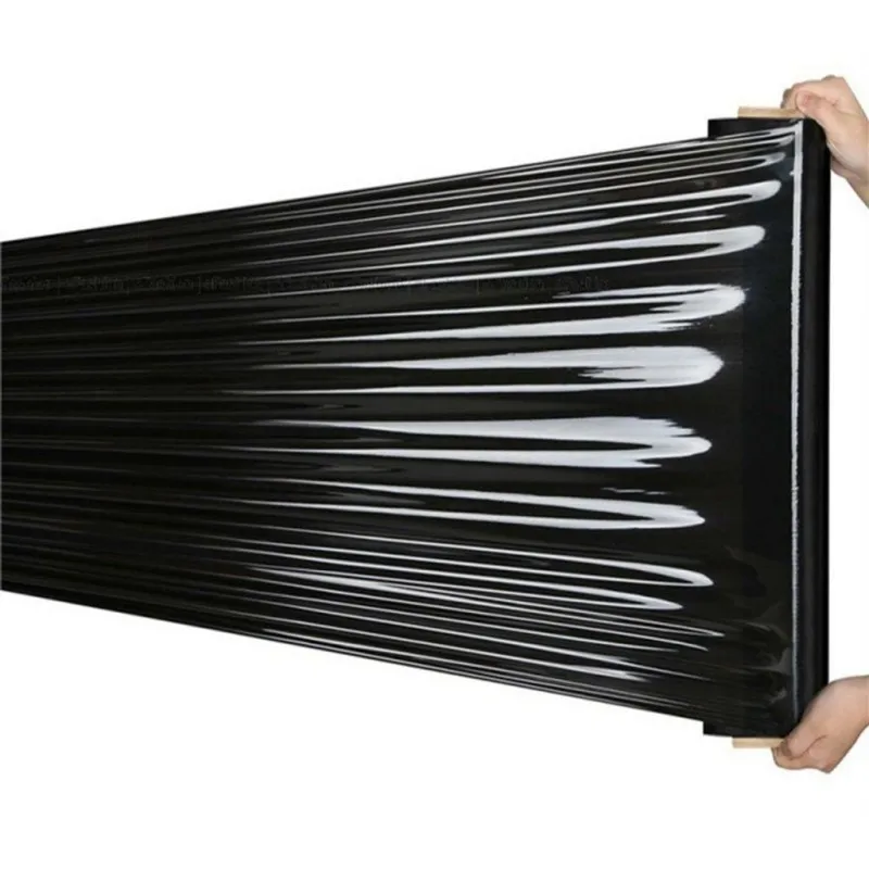 50cm Black PE Stretch Film 20mic Hardness Soft Casting Moisture-Proof Opaque Transparency Wrapping Film for Pallet Wrapping