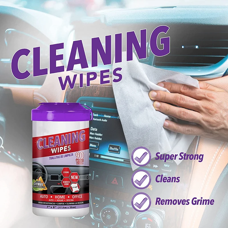 Delicate Cheap Wash Car Dashboard Interior Care Auto Disposable Individual Barrel Clean Wet Wipes For Car