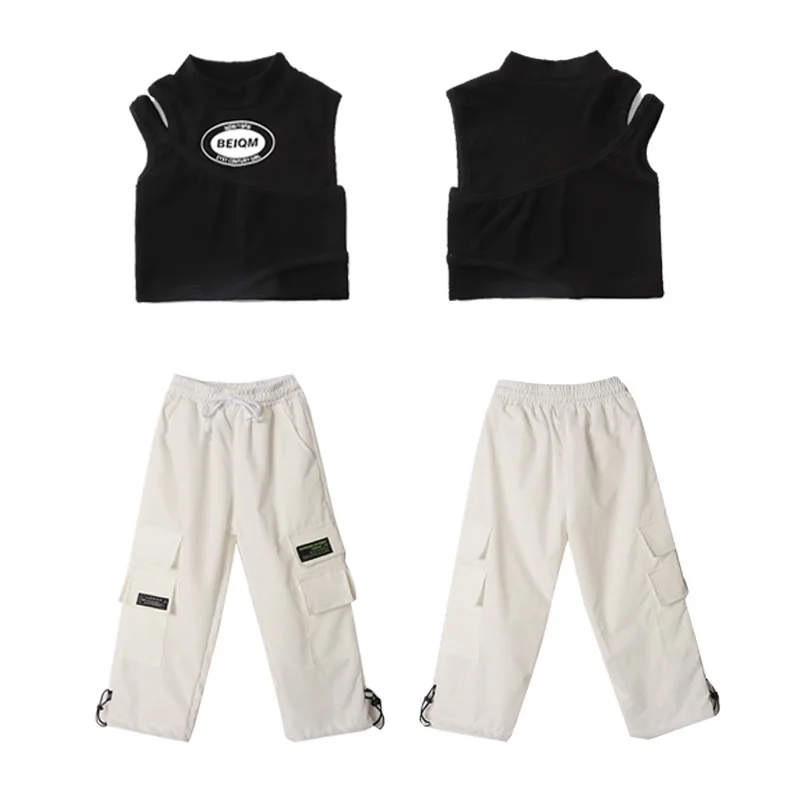 Kids Ballroom Dancing Clothes Hip Hop Costumes for Girls Boys Dance Wear  Sleeveless T Shirt Pants Jazz Dancewear