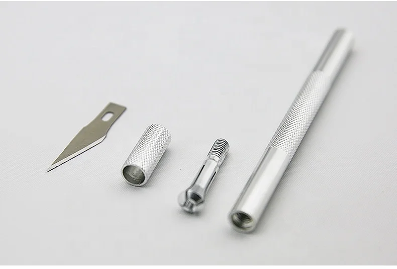 Colorful Carving Engraving Knife 5 Blades Stainless Steel Acrylic Powder Remover Nail Cutter