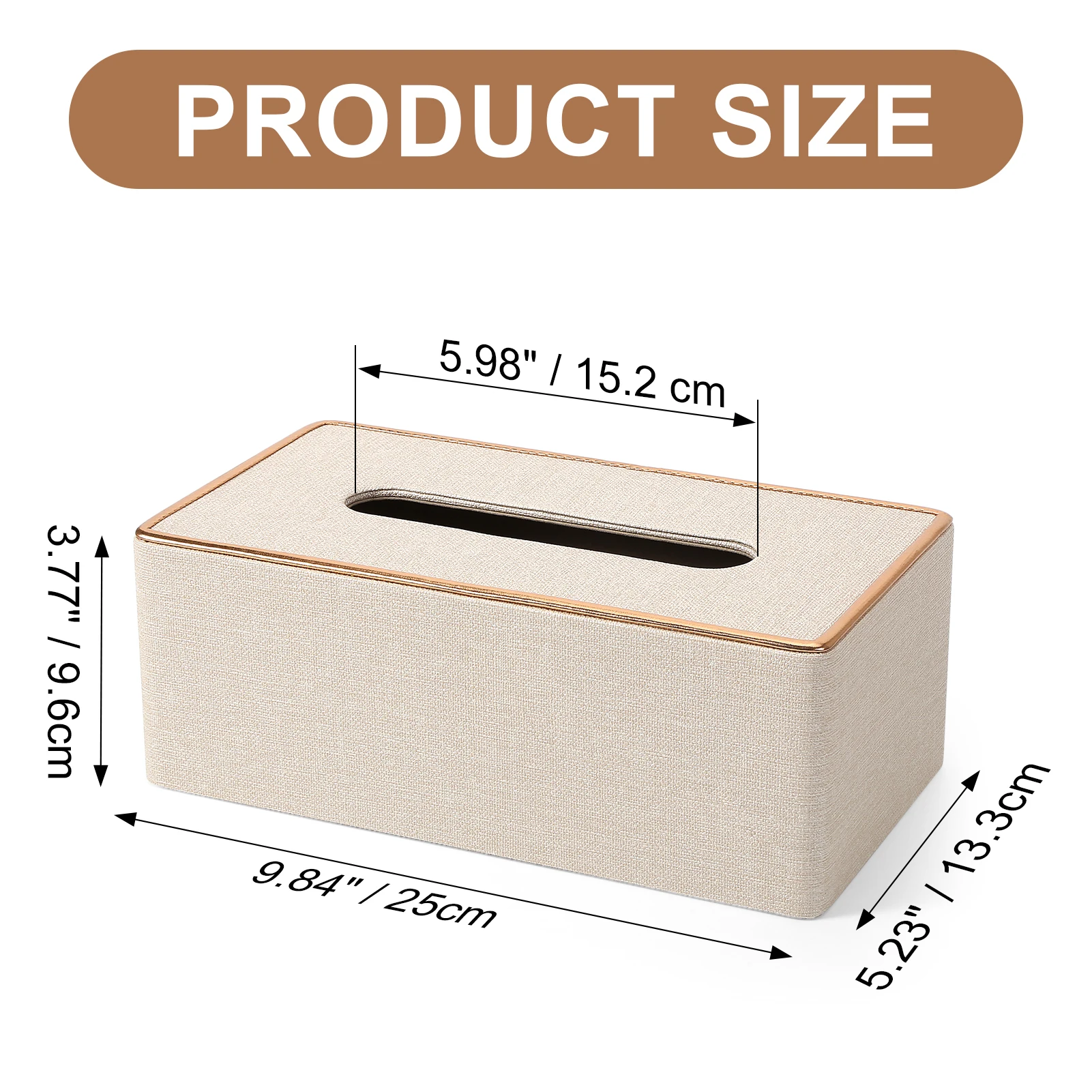 Elegant Home Decor Bathroom Accessory Premium Luxury Leather Tissue Box Cover Dispenser Holder