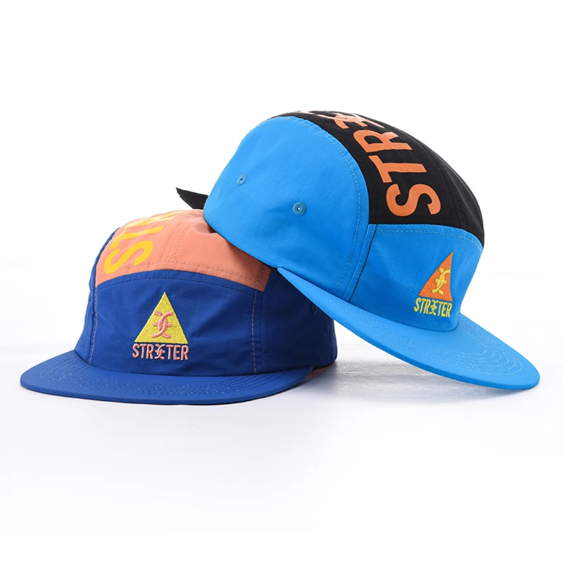 Wholesale running waterproof five panel camp cap new york sport cap nylon 5 panel caps and hats