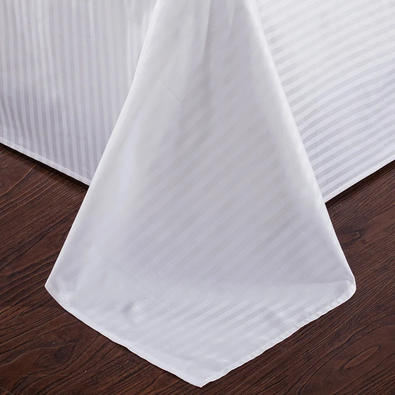 Wholesale Hotel Linen 100% Cotton Satin Stripe Flat Sheet 300TC Hotel Collection Bed Sheet