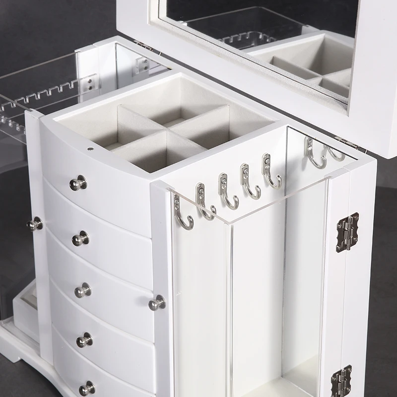 Birthday Christmas Gift  lacquered Wood ring Display Case womens Jewelry Box Organizer jewelry Box for girlfriend mother