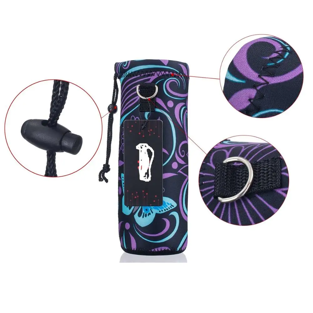 Water Bottle Carrier,Insulated Neoprene Water bottle Holder Bag Case Pouch Cover 1000ML or 750ML,Adjustable Shoulder Strap,