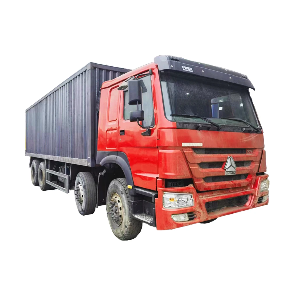 Полностью отремонтированный SINOTRUK HOWO 371HP 375HP 420HP 8x4 12 Wheeler Van грузовые грузовики для продажи