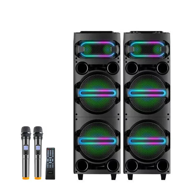 Wireless stereo active double 12 inch pair speaker high power  sound system powered speaker