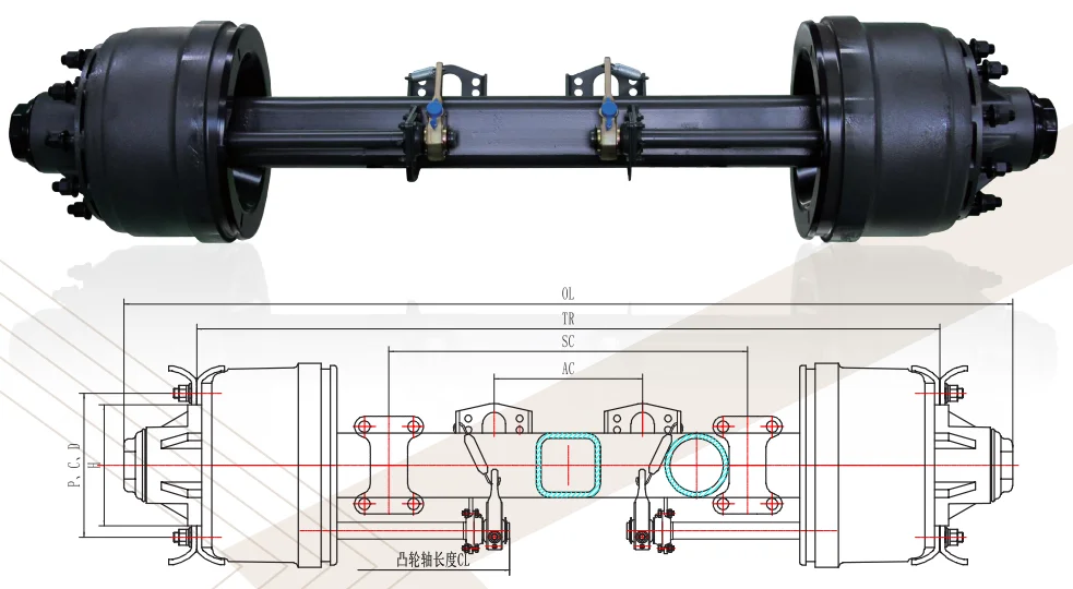 Semi Trailer Parts used 13ton 16ton Axles with ABS system