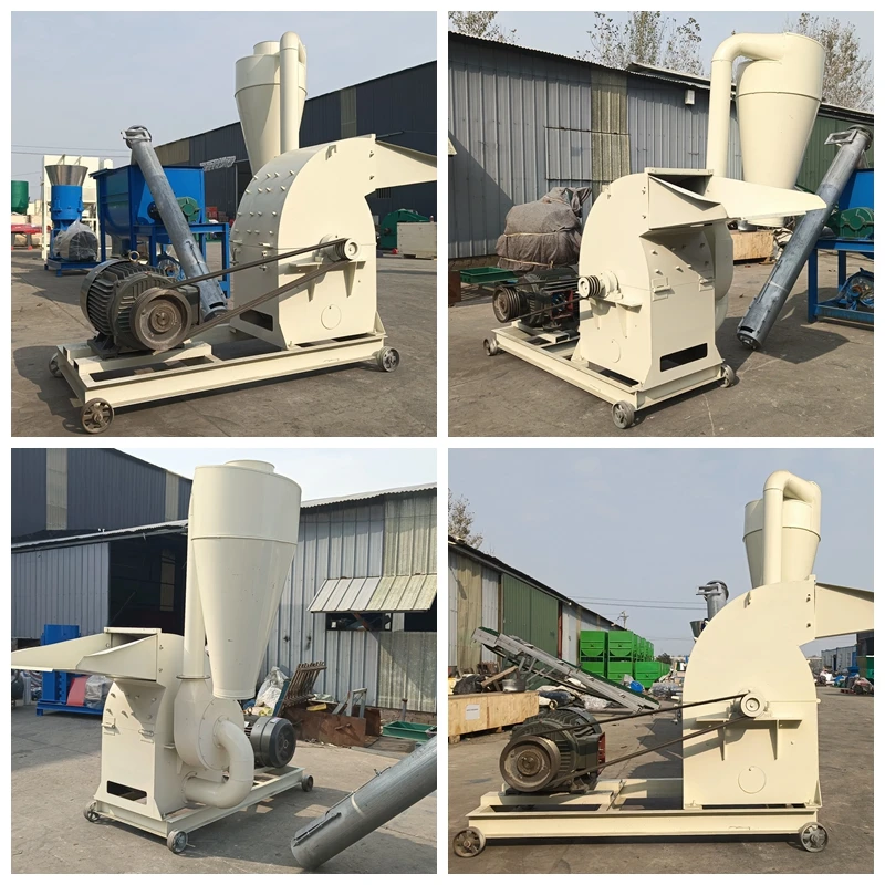 Grinder Corn Rice Husk Hammer Mill Pig Feed Crusher Machine With Cyclone For Sale