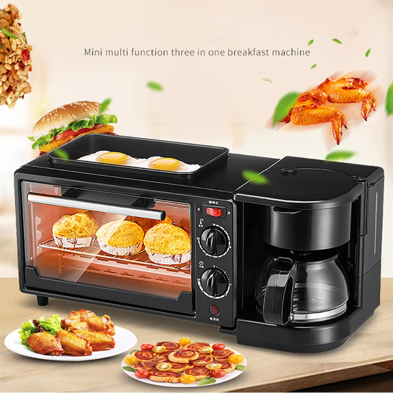 Electric Commercial Multi Functional 3 In 1 Breakfast Maker Sandwich Toaster Coffee Machine