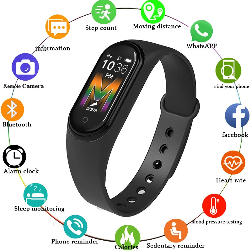 2023 Factory Wholesale Mi Band Smartwatch M5 Smart Watch Bracelet Sports Fitness Heart Rate Monitor Android Smart Watch