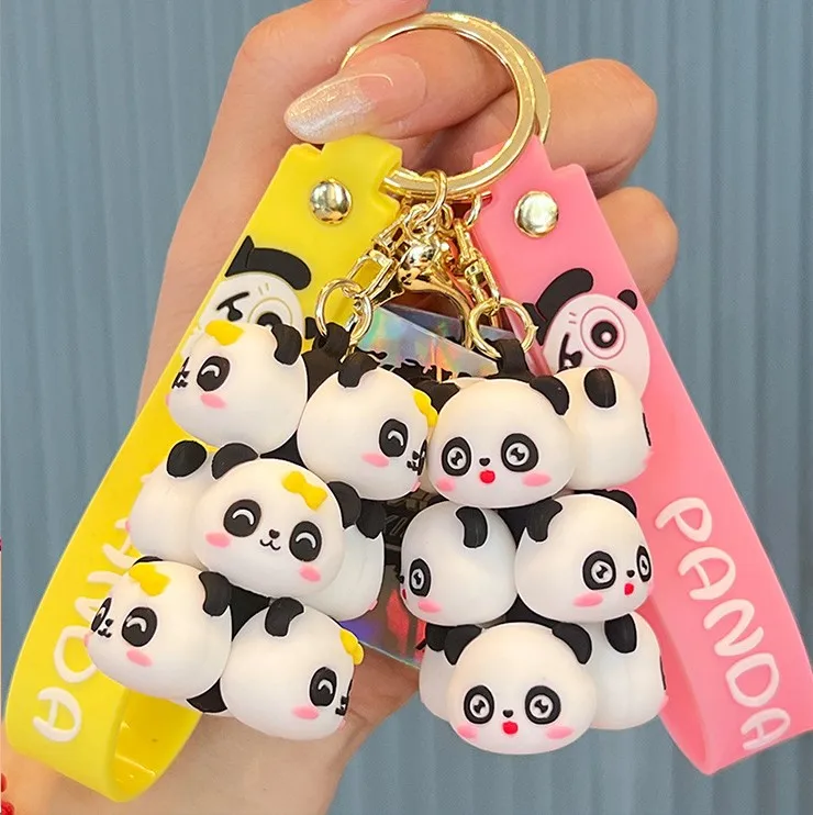 Panda keychain pendant animal doll car keychain cartoon animals silicone backpack pendant