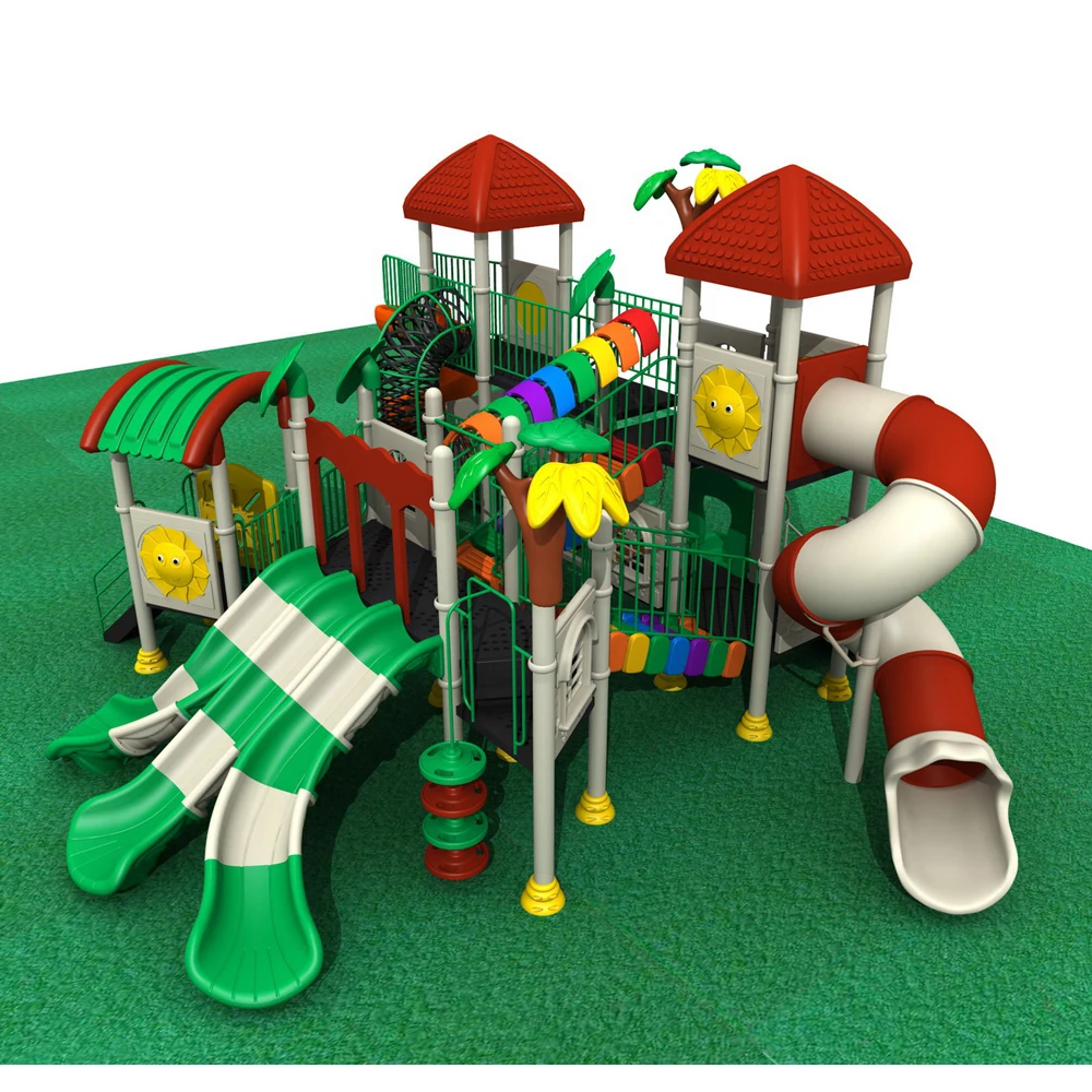 children outdoor play area playground wholesale daycare kids plastic slide swing set for sale