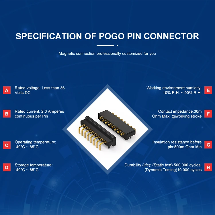 Original Manufacturer Oem Odm Service Power Charge 8 Pin Magnetic Pogo Pin Connector