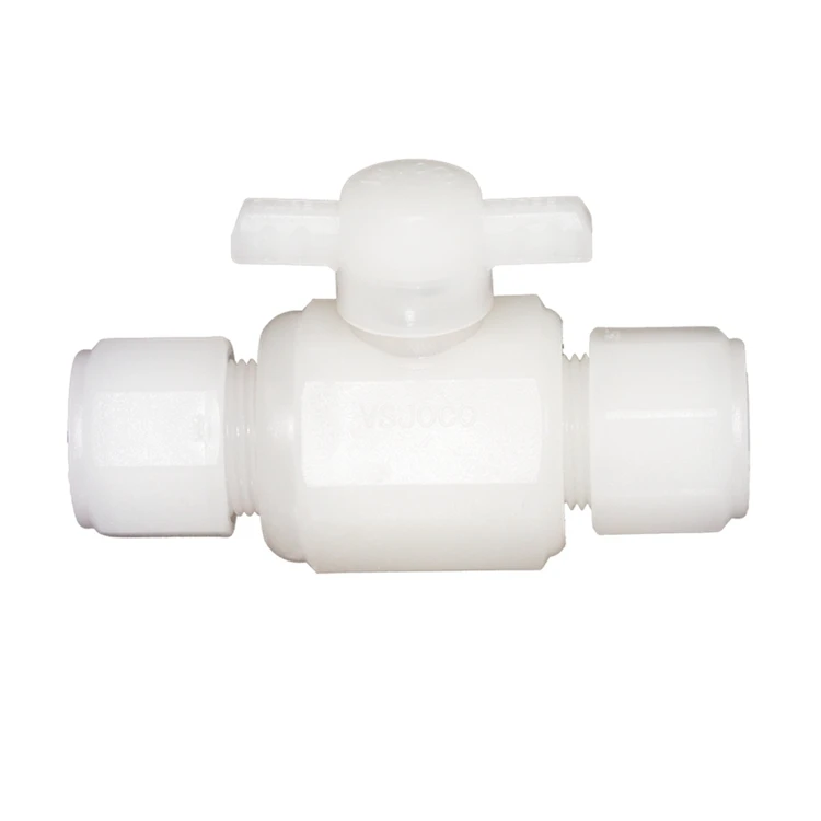 Double Union Cock White Plastic PP PVDF Ball Valve 6 10 12 mm union ball valve